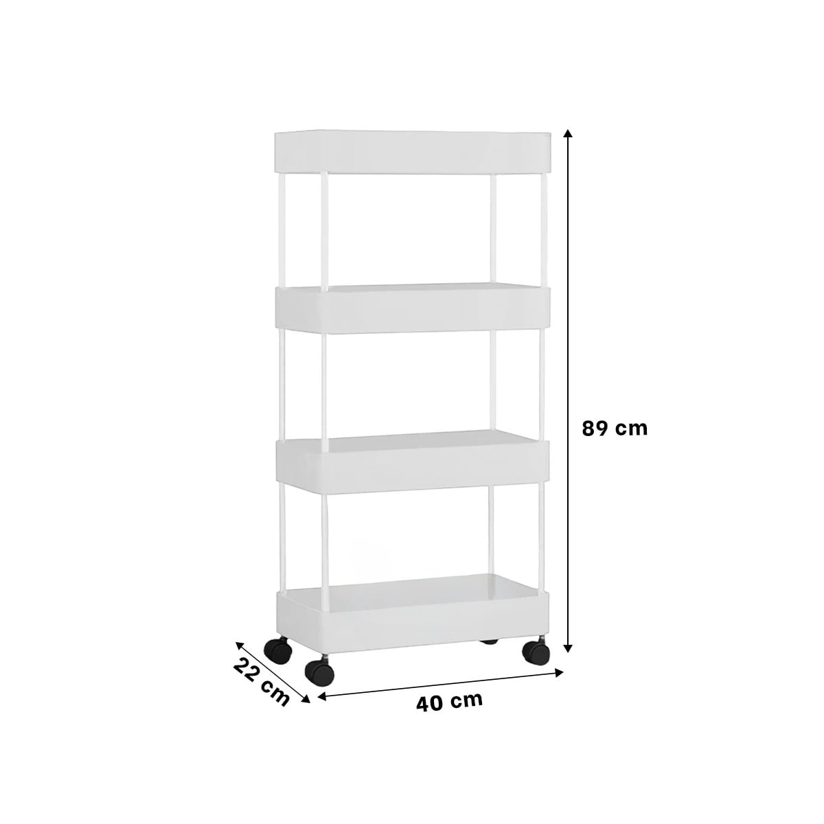RACK TRANSPORTABLE DE 4 NIVELES EN BLANCO Y+GIFT STICKERS - 5