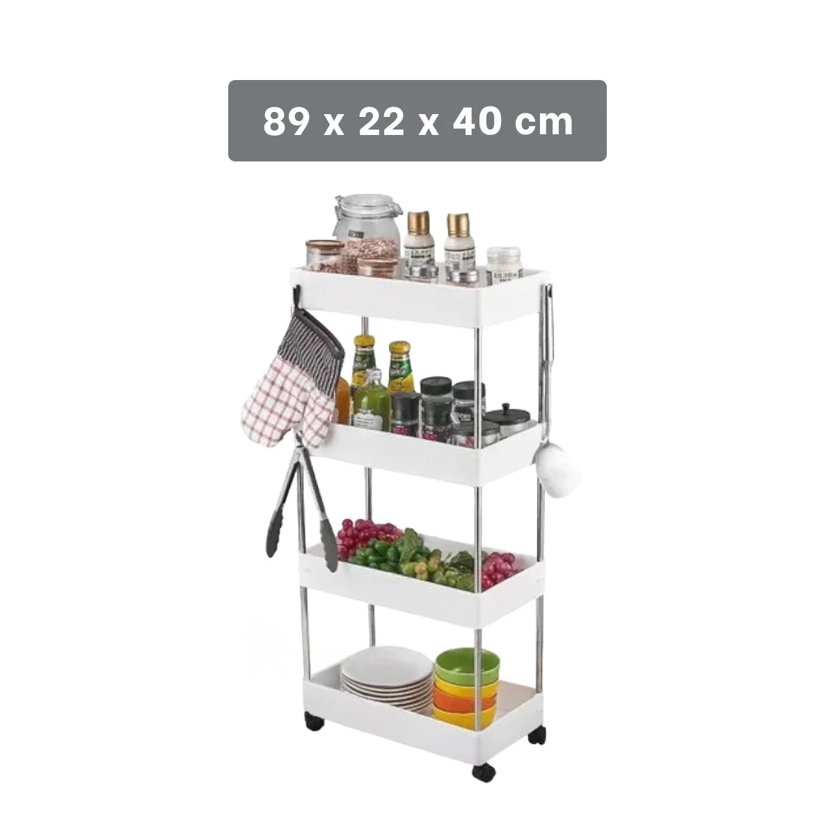 ESTANTE COMPACTO ALTO DE 4 NIVELES BLANCO Y+REGALO AGENDITA - 5