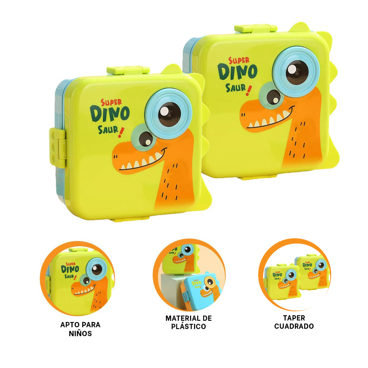 PACK4 TAPER INFANTIL PLASTICO 1600ML VERDE Y+LIGAS DE REGALO - 3