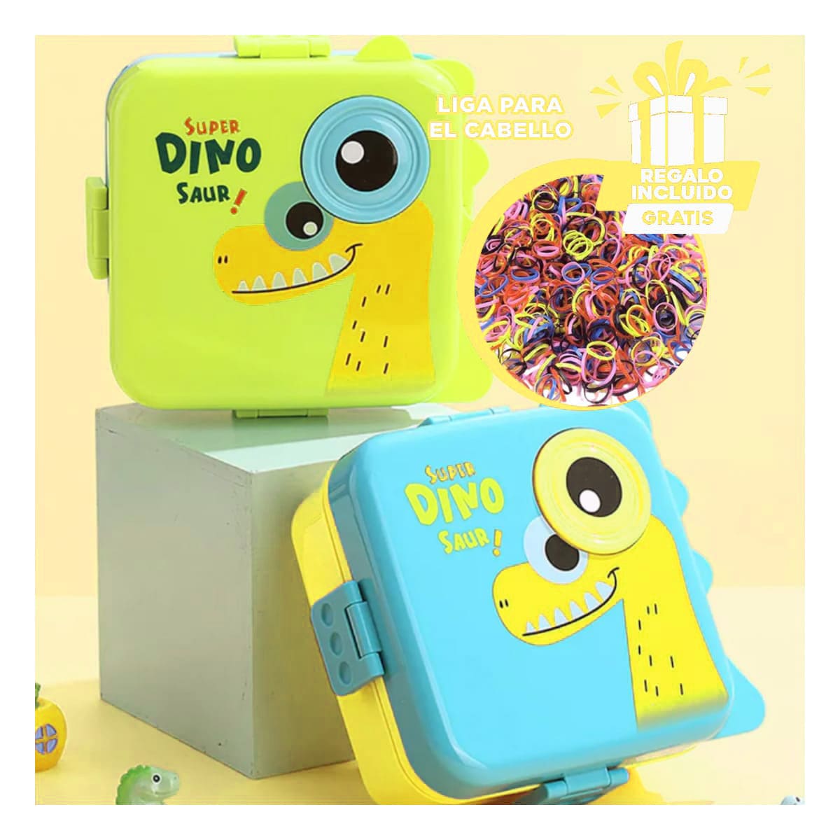 PACK4 TAPER INFANTIL PLASTICO 1600ML CELES Y+LIGAS DE REGALO - 1