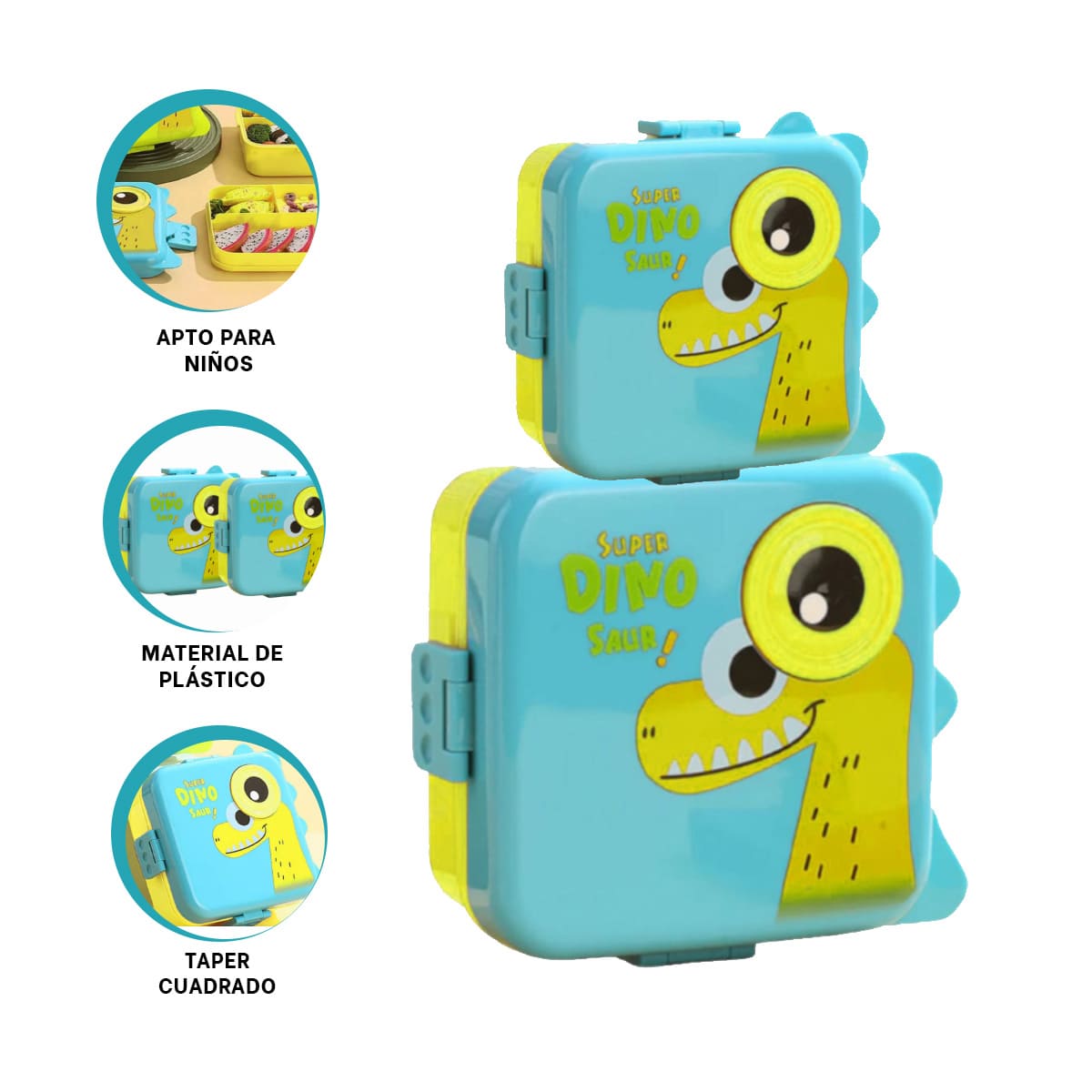 PACK4 TAPER INFANTIL PLASTICO 1600ML CELES Y+LIGAS DE REGALO - 4