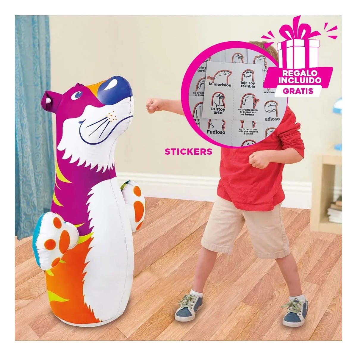 PORFIADO RESISTENTE CON DISEÑO DE TIGRE Y+PAPEL DE REGALO - 1