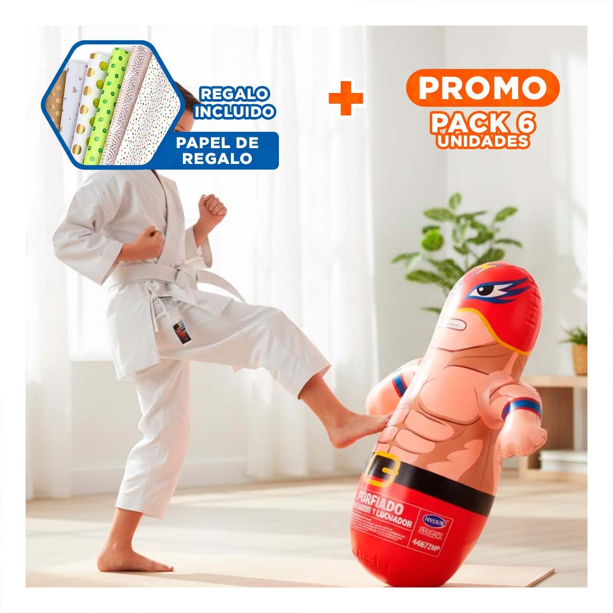 PACK6 ACCESORIO DE LUCHADOR VALIENTE PARA UN ENTORNO ALEGRE Y MUY DIVERTIDO Y+PAPEL REGALO - 1