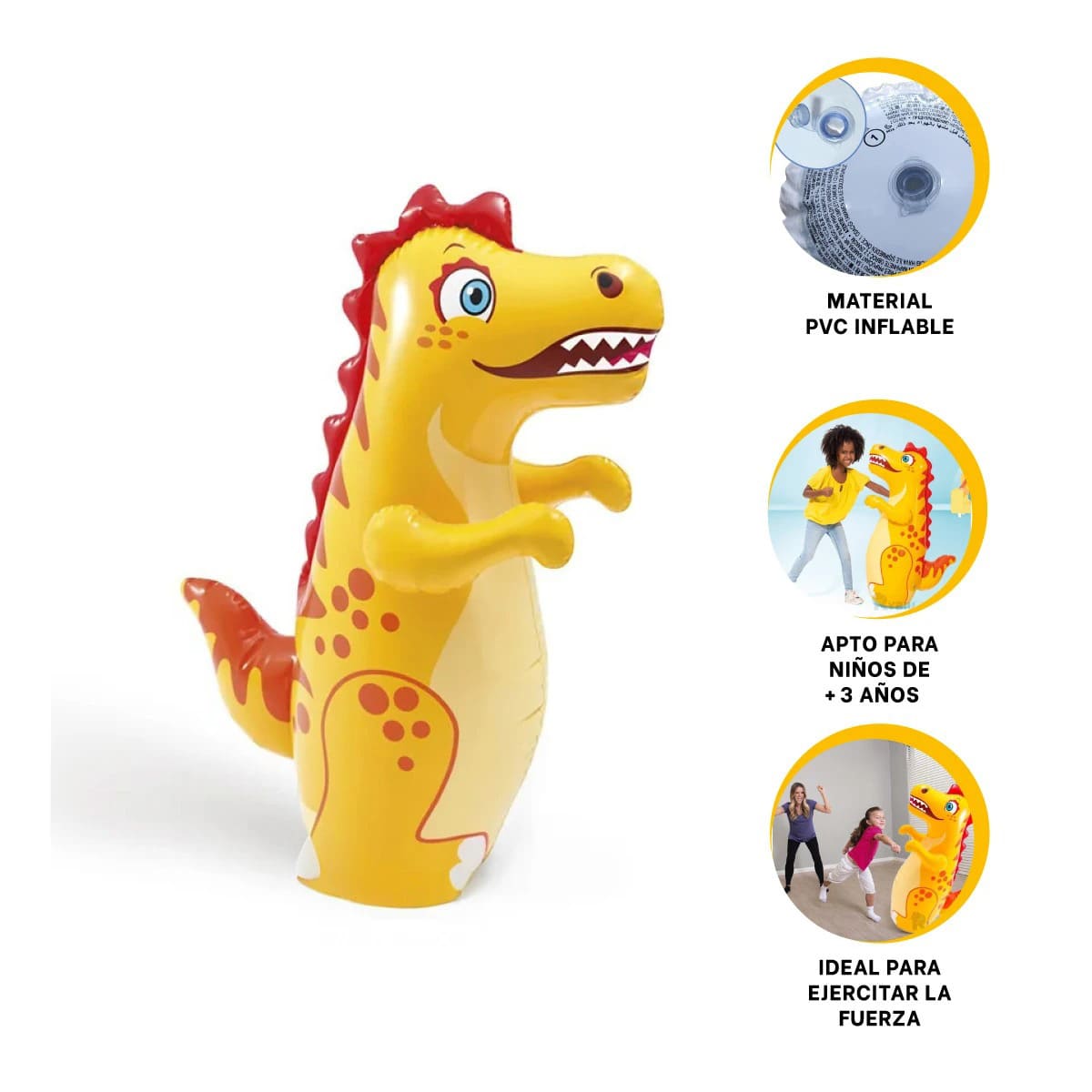 PACK9 INFLABLE ATRACTIVO DE DINOSAURIO Y+LIGAS DE REGALO - 3