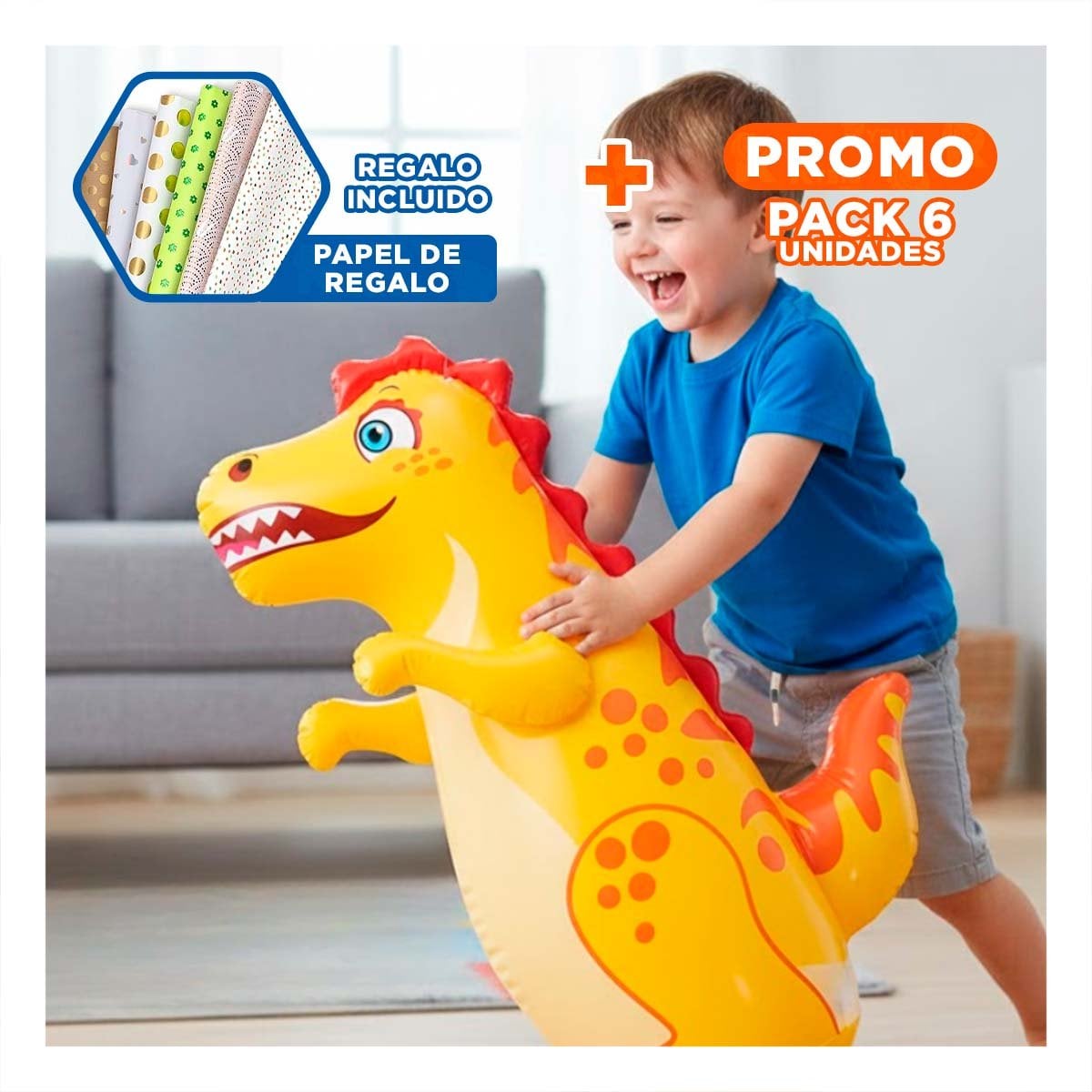 PACK6 ACCESORIO DE DINOSAURIO SIMPATICO PARA UN ENTORNO ALEGRE Y MUY DIVERTIDO Y+PAPEL REGALO - 1