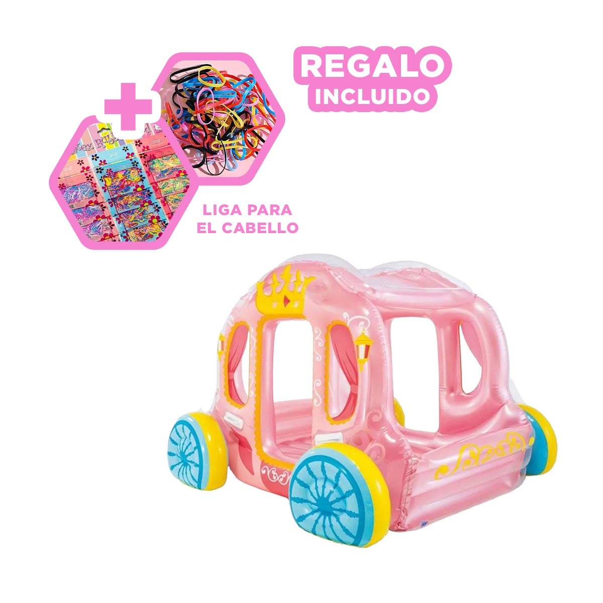 PACK4 CARRO LLAMATIVO DE INFANTES ROSADO Y+LIGAS DE REGALO - 1