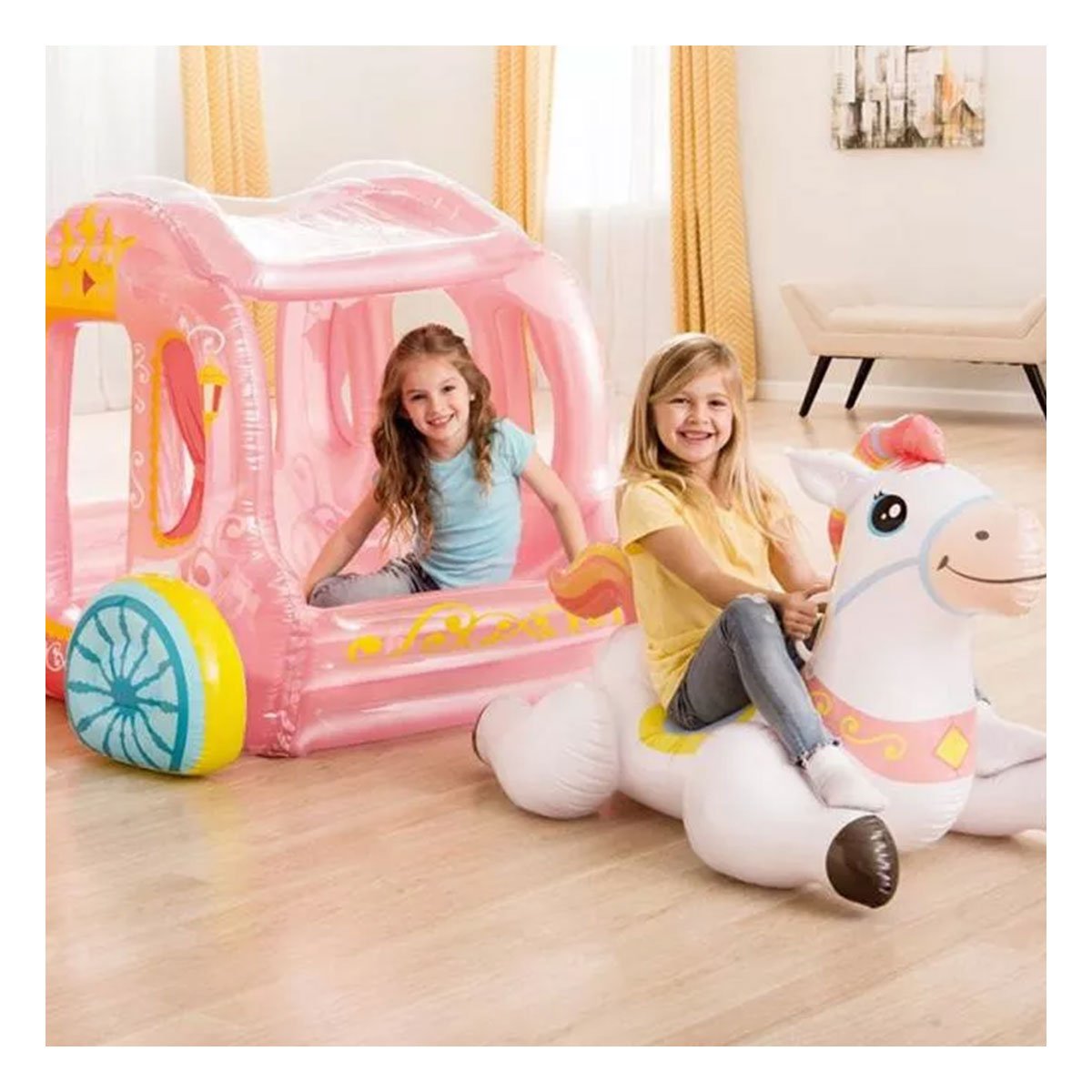 PACK4 CARRETA DE PRINCESA CARRUAJE INTEX 1.45 X 1.35 X 1.04 M Y+REGALO STICKER - 3