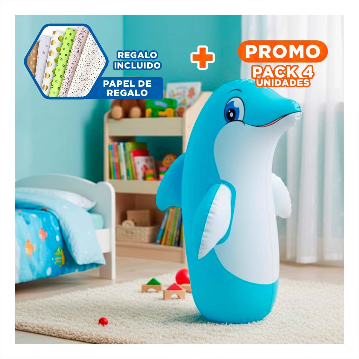 PACK4 ACCESORIO DE DECORACION DINAMICA PARA EL DORMITORIO DE LOS PEQUEÑOS Y+PAPEL REGALO - 1