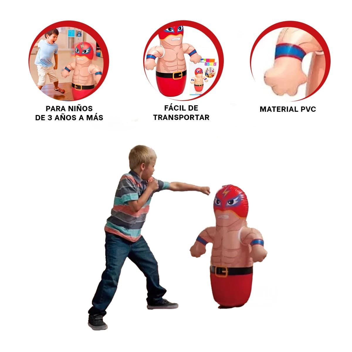 PACK9 PORFIADO CON DISEÑO DE LUCHADOR ROJO Y+REGALO STICKERS - 2