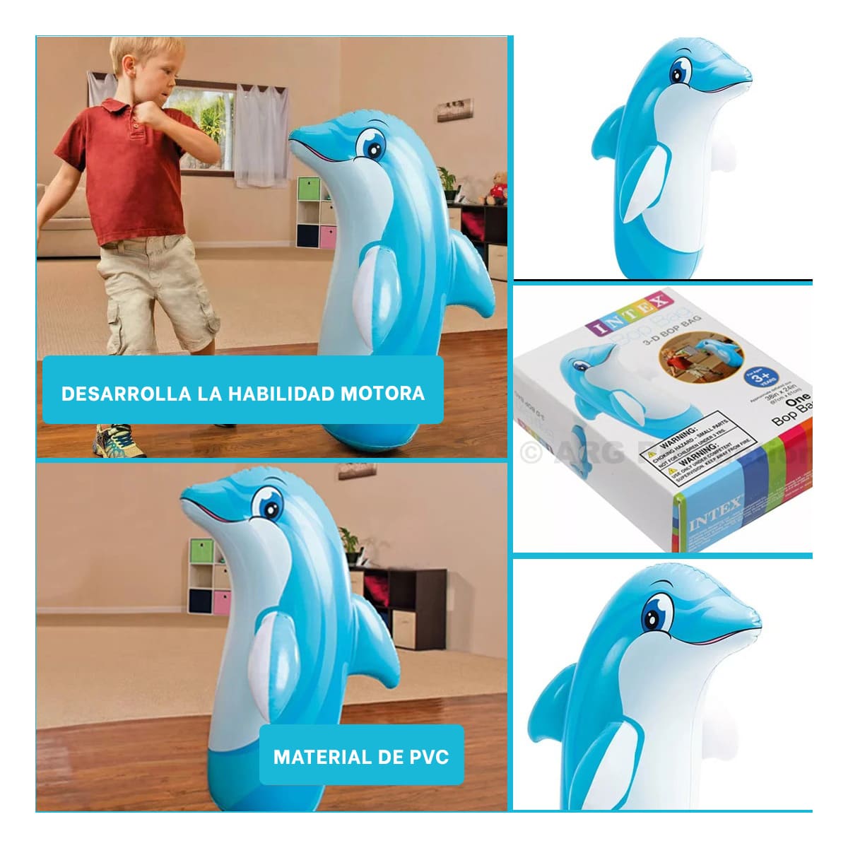 PACK3 INFLABLE ATRACTIVO DE DELFIN Y+LIGAS DE REGALO - 4