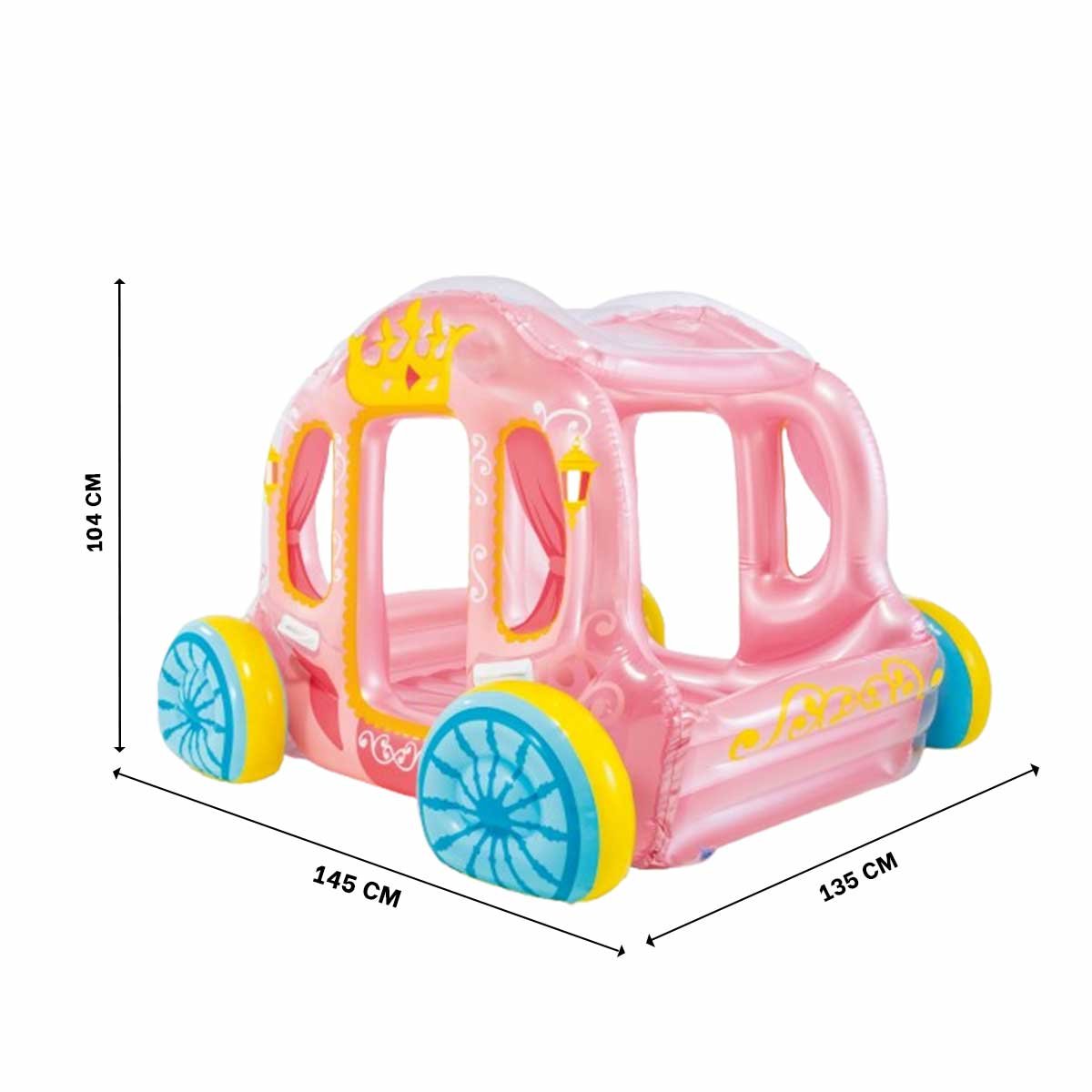 PACK4 FLOTADOR DE PRINCESA CARRUAJE INTEX 1.45 X 1.35 X 1.04 M PARA PLAYA - 4