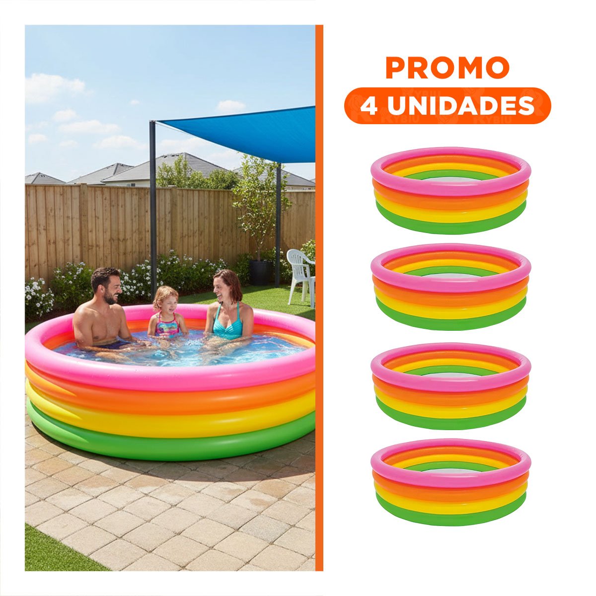 PACK4 ARTICULO INFLABLE ARCOIRIS 168X46CM LLAMATIVO PARA ATRAER LA ATENCION Y+REGALO STICKER - 1