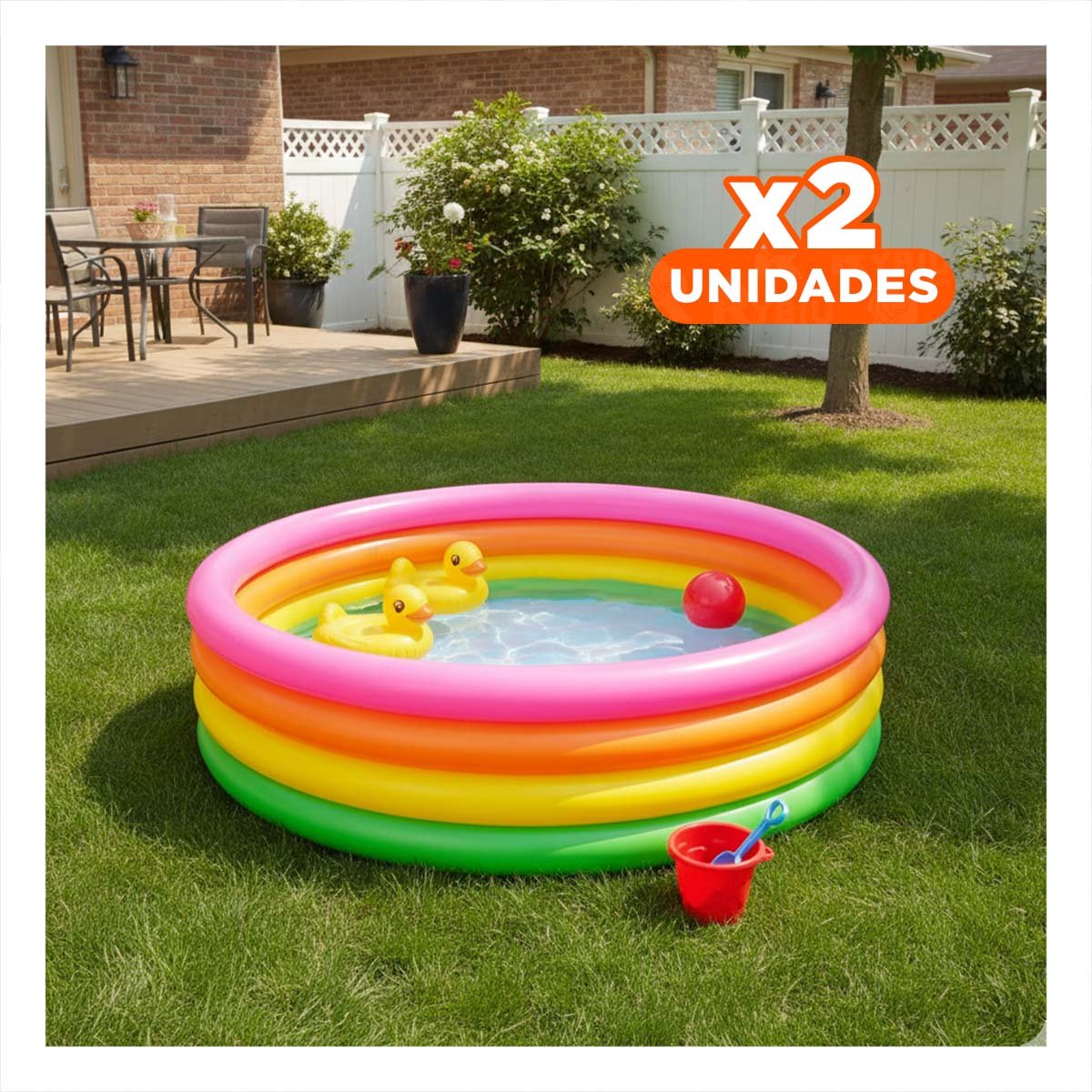 PACK2 ACCESORIO DE VERANO ARCOIRIS 168X46CM ADECUADA PARA REFRESCAR Y+REGALO STICKER - 1