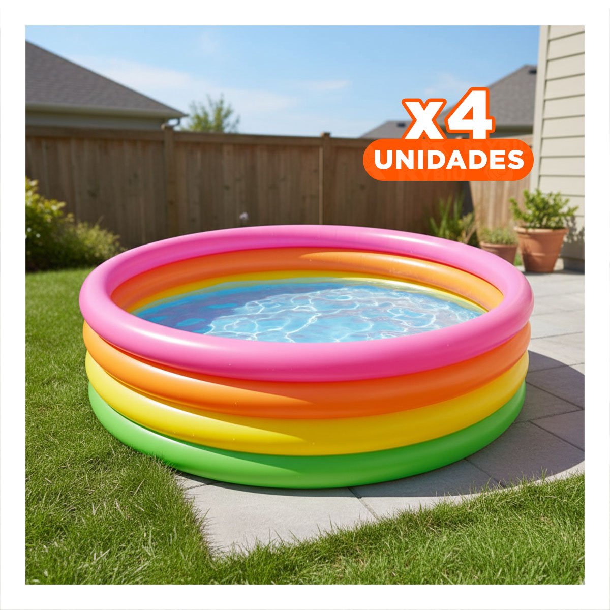 PACK4 ACCESORIO DE VERANO ARCOIRIS DE 168X46CM PARA REGALAR EN VERANO A FAMILIARES - 1