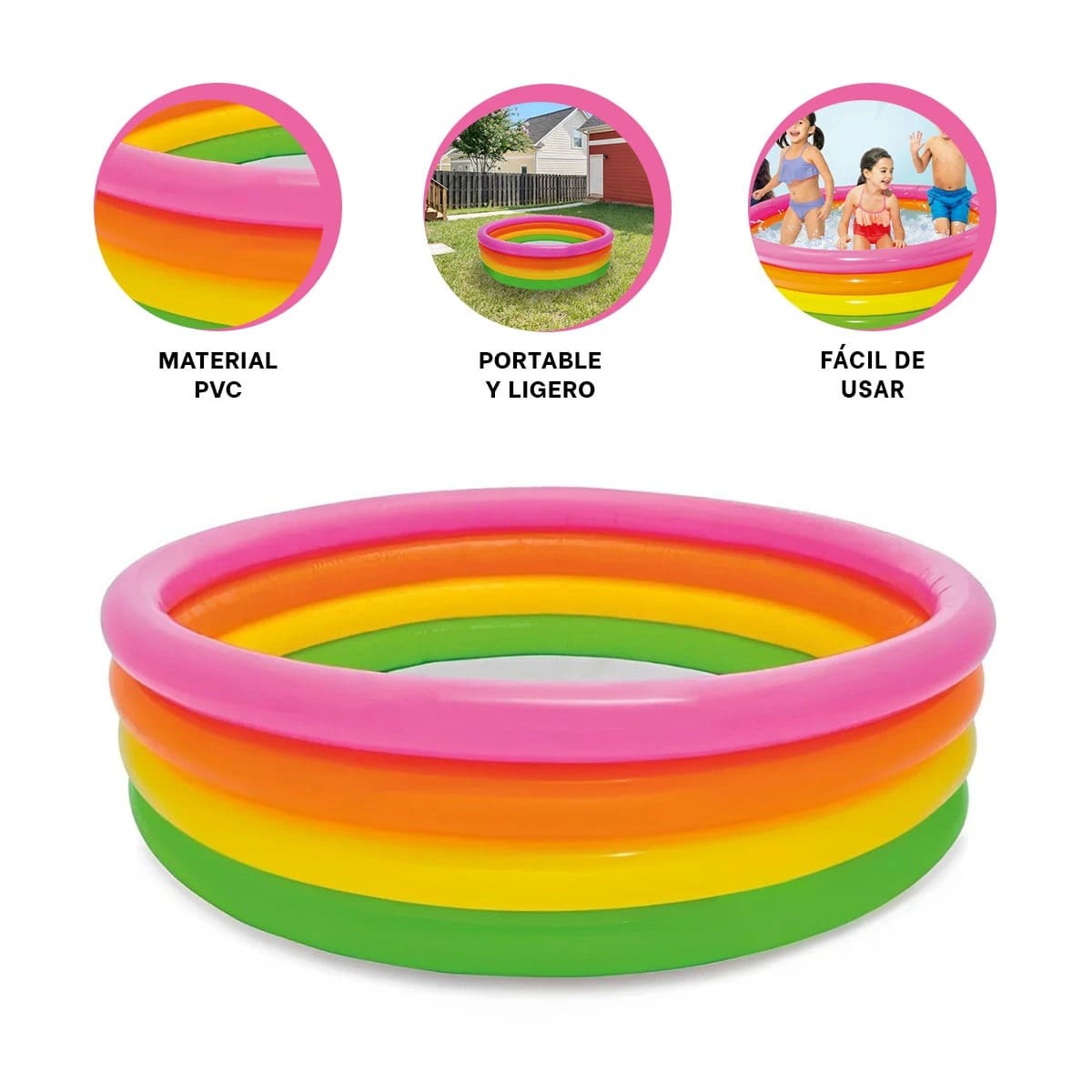 PACK5 PISCINA PARA NINOS EN MULTICOLOR Y+PAPEL DE REGALO - 2