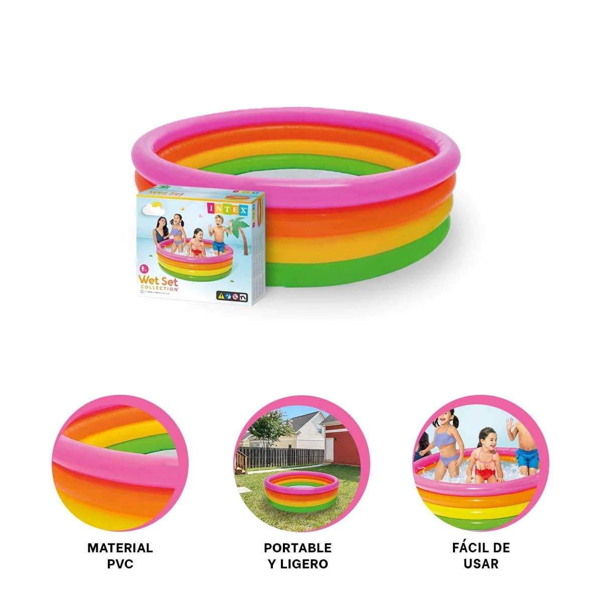 PACK5 PISCINA PARA NINOS EN MULTICOLOR Y+PAPEL DE REGALO - 4