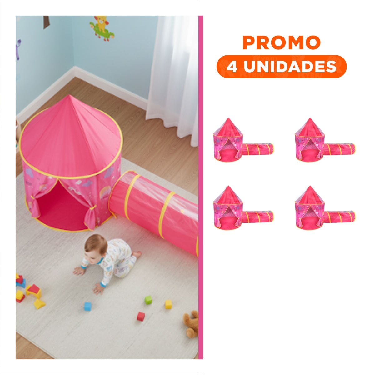 PACK4 HABITACION DE ESTILO CARPA ROSADO PARA SU CASA DE GRAN CLASE Y+REGALO STICKER - 1