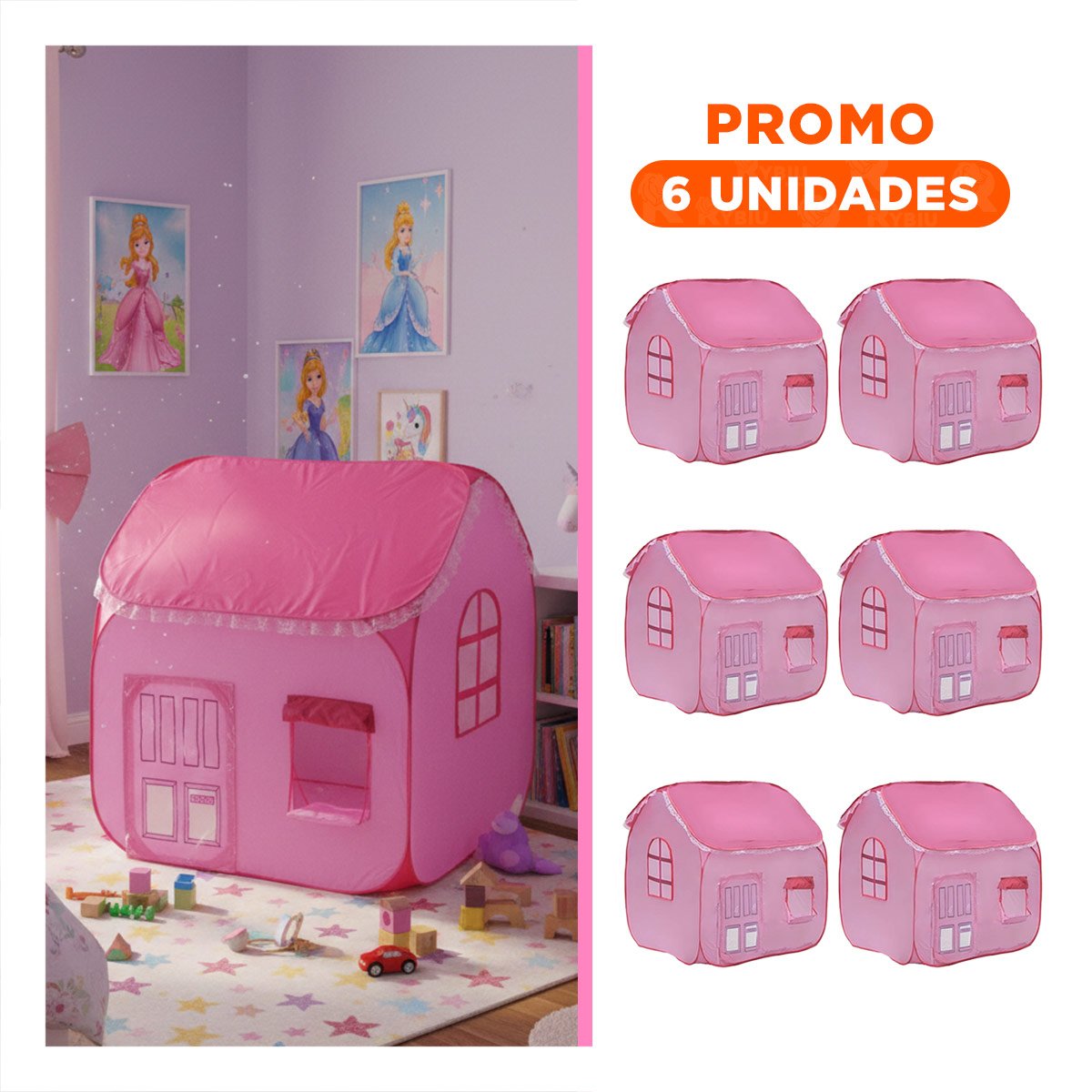 PACK6 MANSION DE FANTASIA ROSADO 104 X 92 X 92 PARA NIÑAS CON SUEÑOS DE MODA - 1