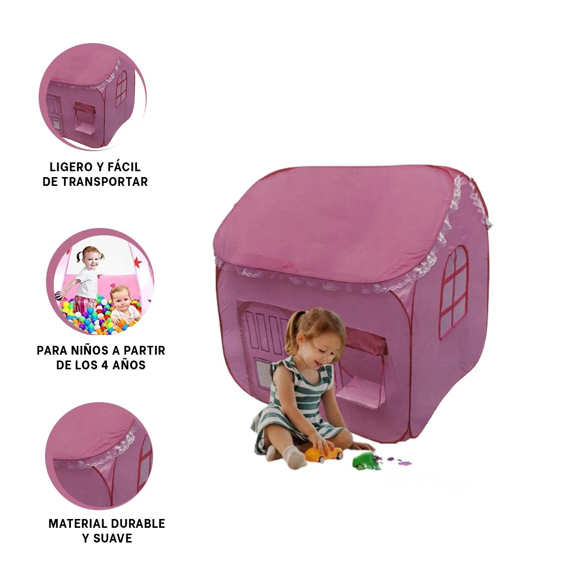 PACK4 CARPA PARA NIÑOS ARMABLE MULTICOLOR Y+LIGAS DE REGALO - 2