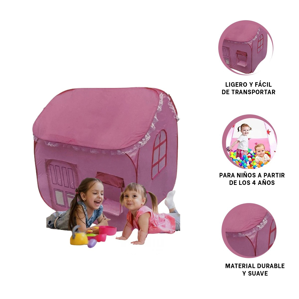 PACK4 CARPA PARA NIÑOS ARMABLE MULTICOLOR Y+LIGAS DE REGALO - 3
