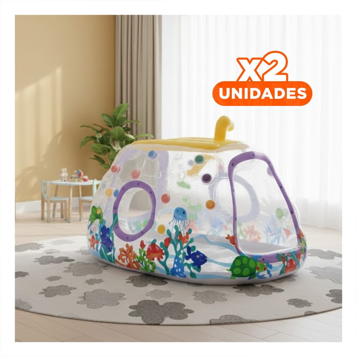 PACK2 BOL DE PERSONAJE MARINO PARA AMBIENTAR SU PATIO DE JUEGOS YA Y+REGALO STICKER - 1