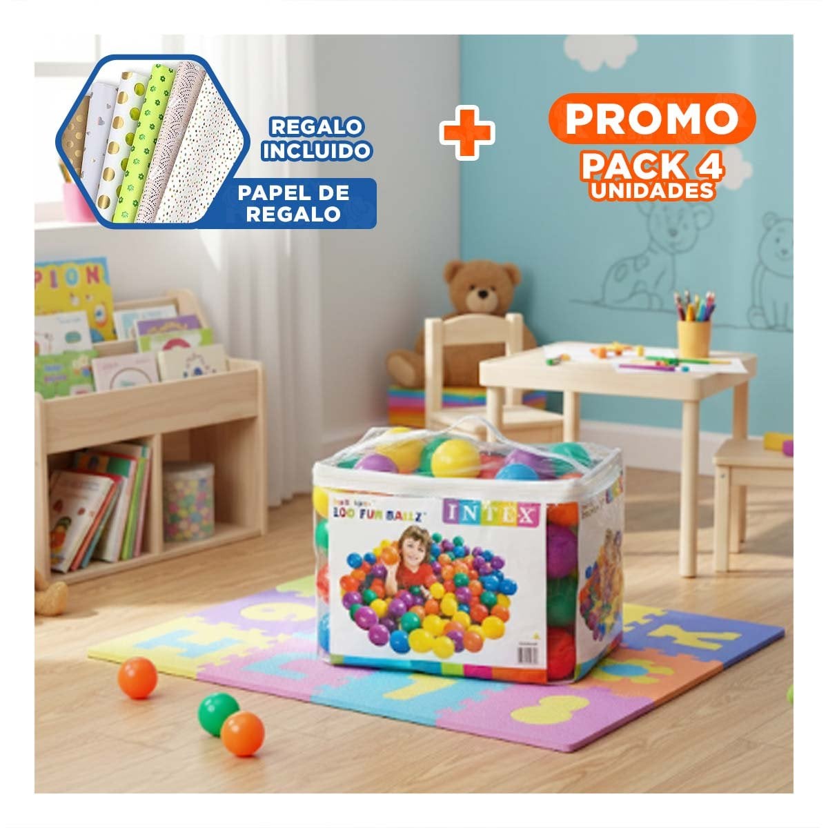 PACK4 GRUPO DE FACIL ALMACENAJE PARA EL ORDEN DE SUS HABITACIONES Y+PAPEL REGALO - 1