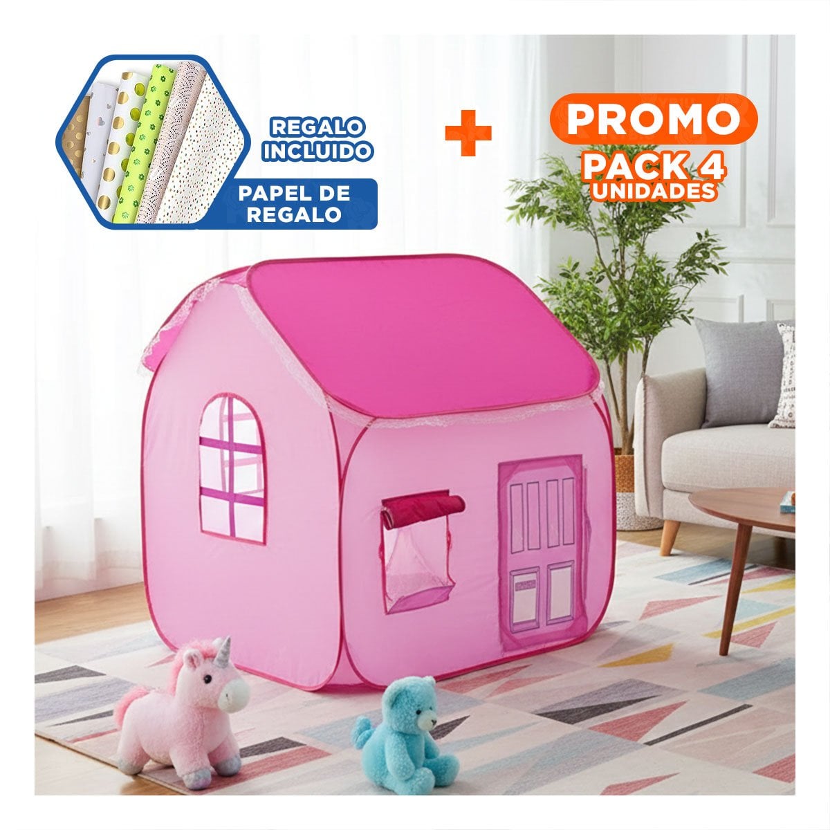PACK4 HABITACION DE ESTILO CLASICO PARA LOS JUEGOS DE TODA LA VIDA Y+PAPEL REGALO - 1