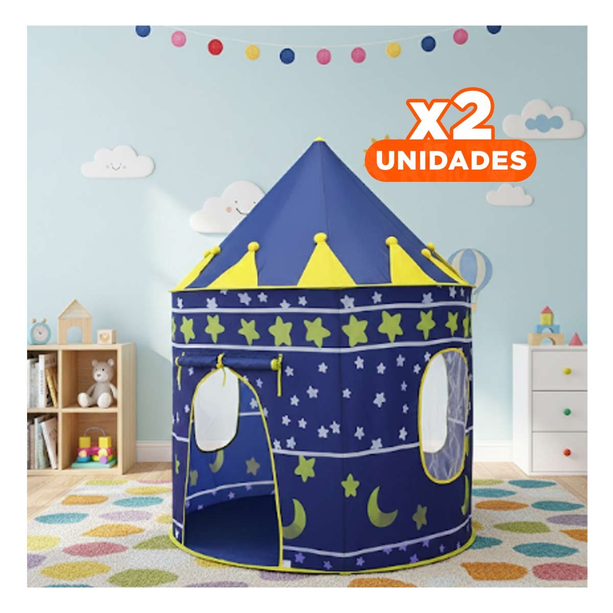 PACK2 ESTANCIA DE BASE AMPLIA AZUL PARA UN ESPACIO MUY COMODO Y+REGALO STICKER - 1