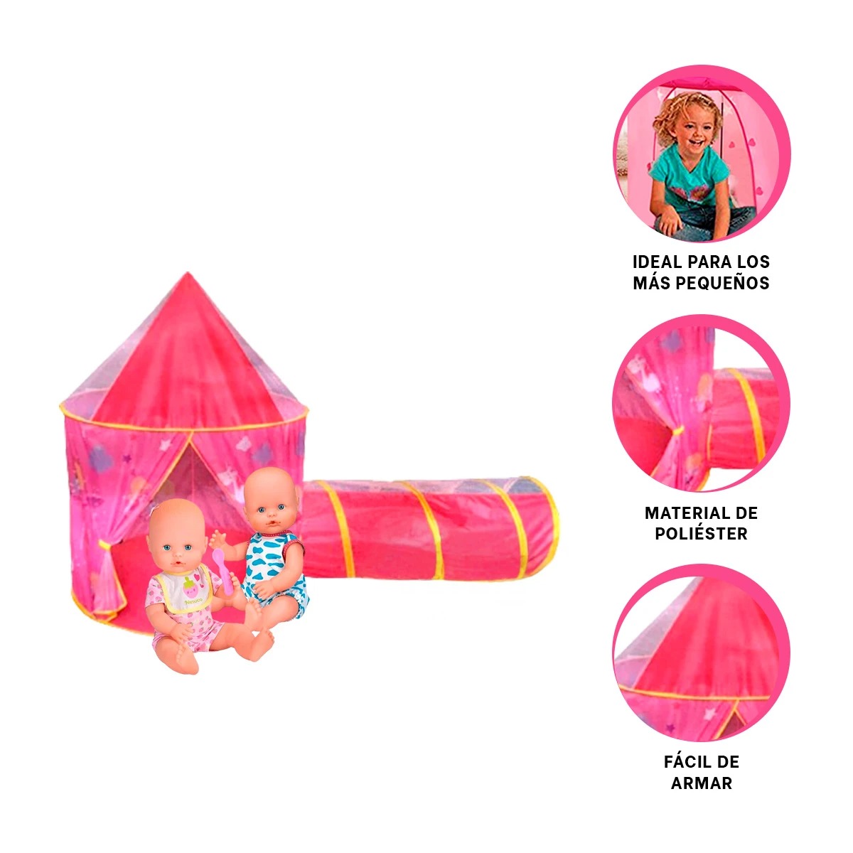 PACK5 JUEGO DE CARPAS LIGERO ROSADO Y+BANDERITAS ADHESIVAS - 2
