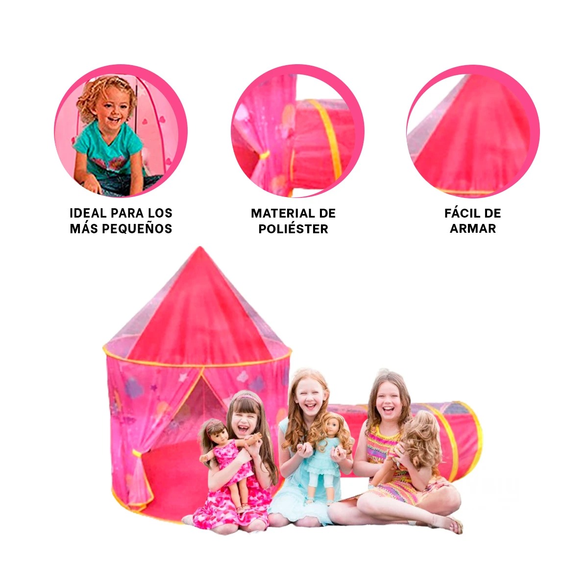 PACK2 CARPA INFANTIL DE DOS PIEZAS ROSADO Y+LIGAS DE REGALO - 2