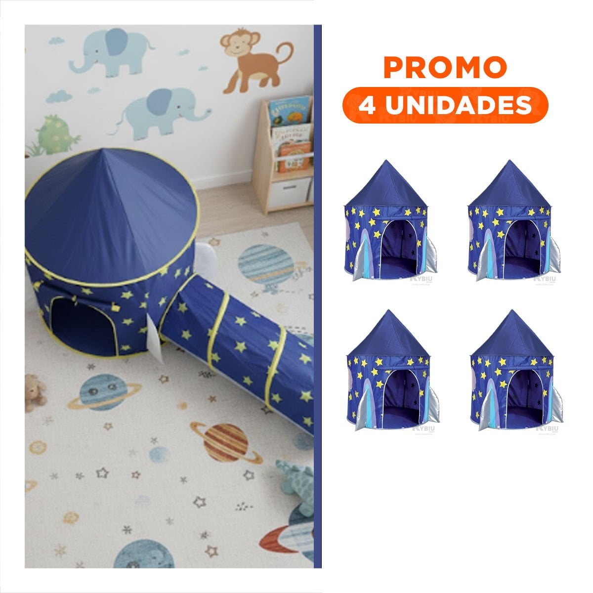 PACK4 HABITACION DE ESTILO CARPA AZUL PARA SU CASA DE GRAN CLASE Y+REGALO STICKER - 1