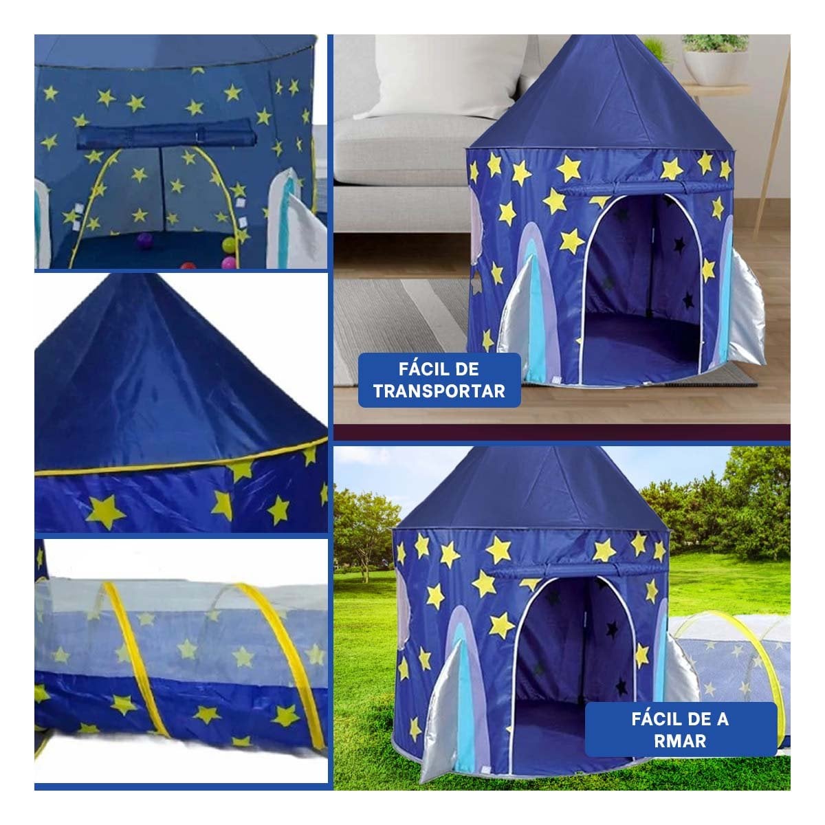 PACK4 HABITACION DE ESTILO CARPA AZUL PARA SU CASA DE GRAN CLASE Y+REGALO STICKER - 2