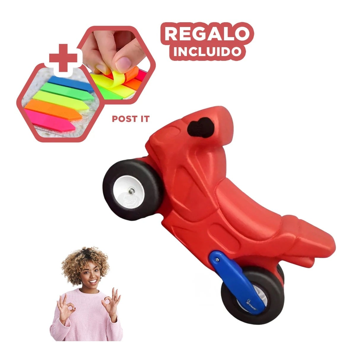 PACK3 MOTO SEGURA EN MULTICOLOR Y+BANDERITAS ADHESIVAS - 1