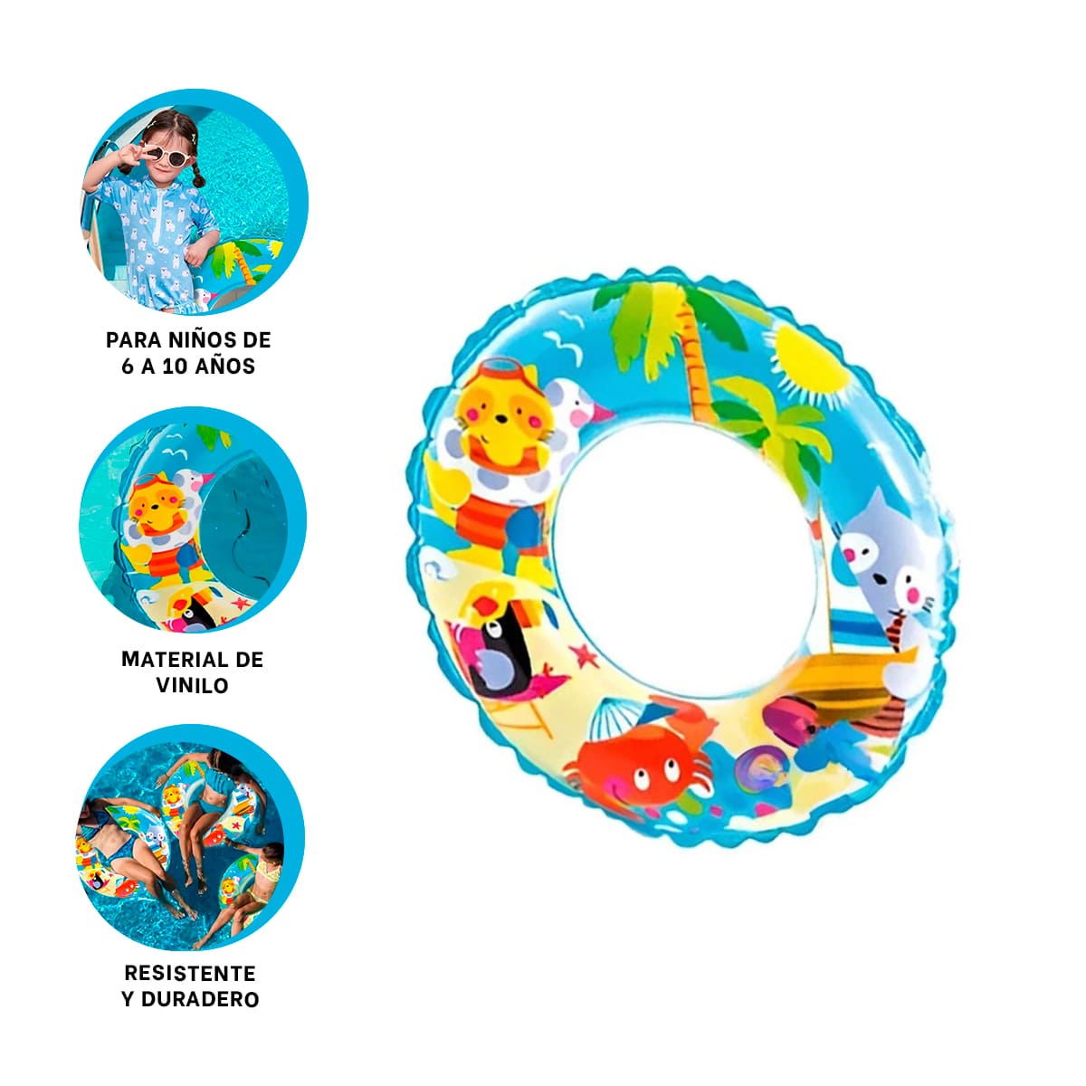 PACK3 FLOTADOR AVENTURAS EN CELESTE Y+BANDERITAS ADHESIVAS - 2