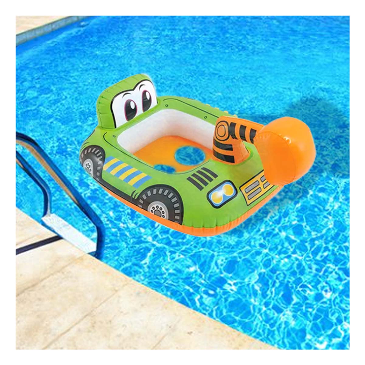 PACK9 FLOTADOR CARRO EN FORMA DE ESCABADORA PARA NIÑOS - 1