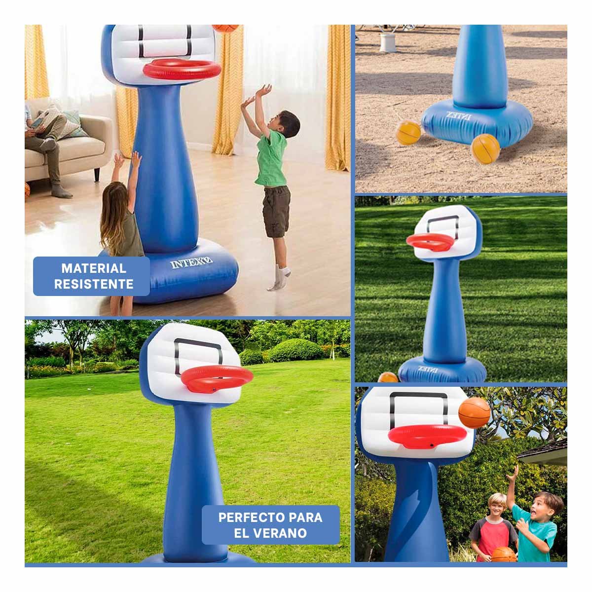 PACK2 CANASTA HINCHABLE DE BALONCESTO PARA NINOS JUEGO FAMILIAR DIVERTIDO Y+PAPEL REGALO - 3
