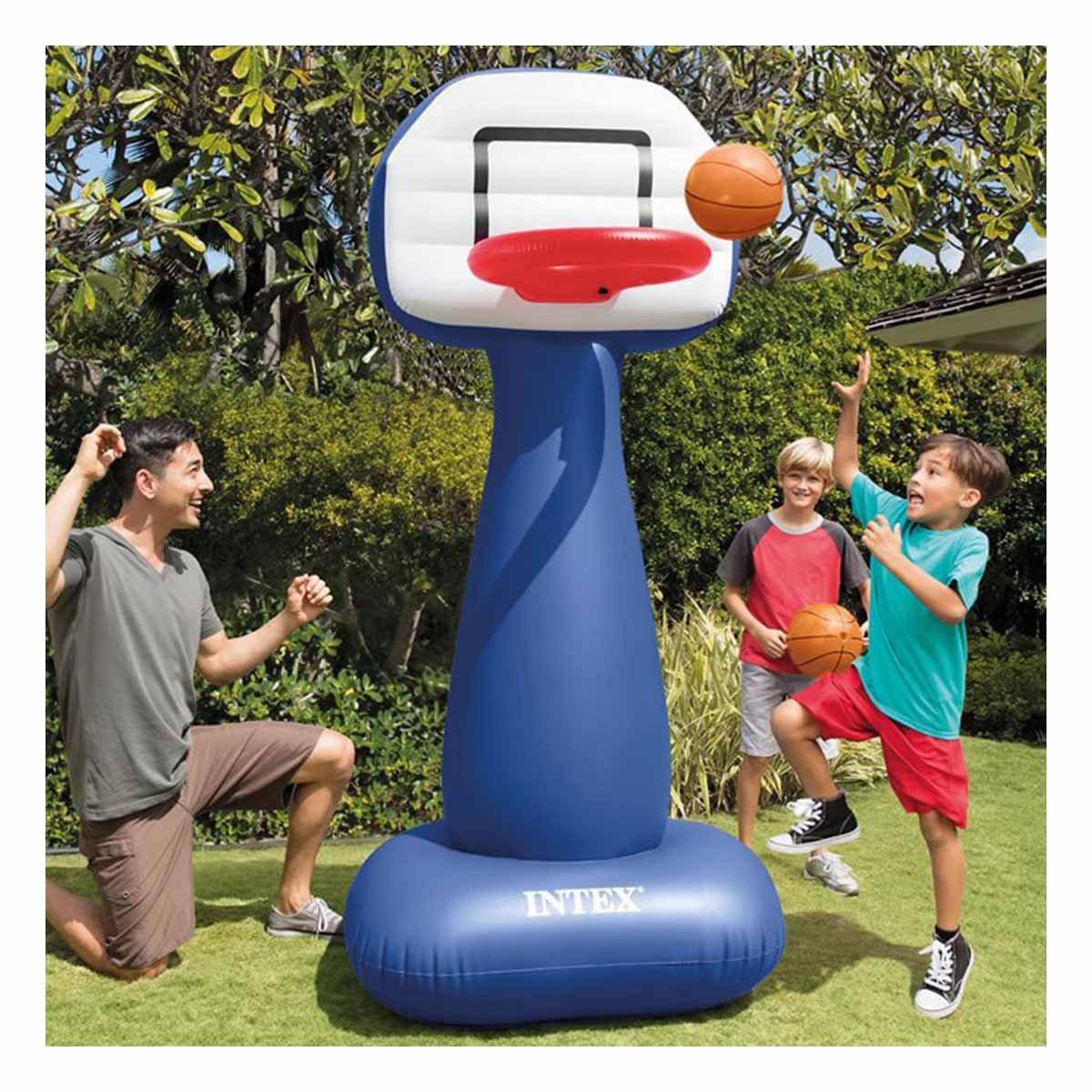 PACK2 CANASTA HINCHABLE DE BALONCESTO PARA NINOS JUEGO FAMILIAR DIVERTIDO Y+PAPEL REGALO - 5