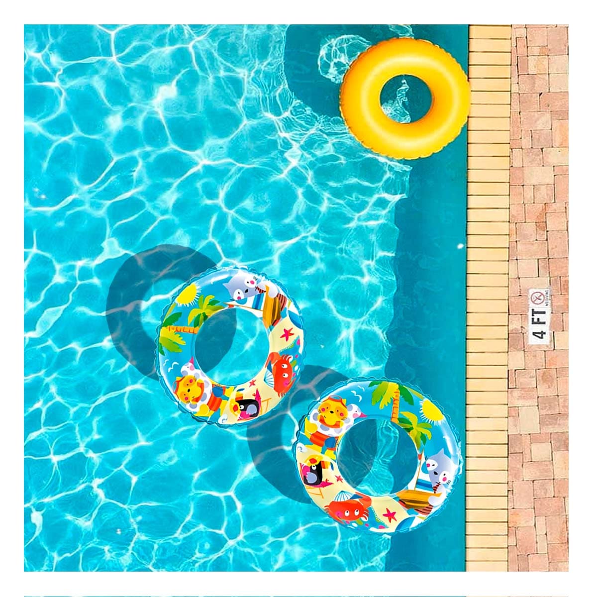 PACK9 FLOTADOR ELEGANTE DE PISCINA CELESTE Y+REGALO AGENDITA - 1