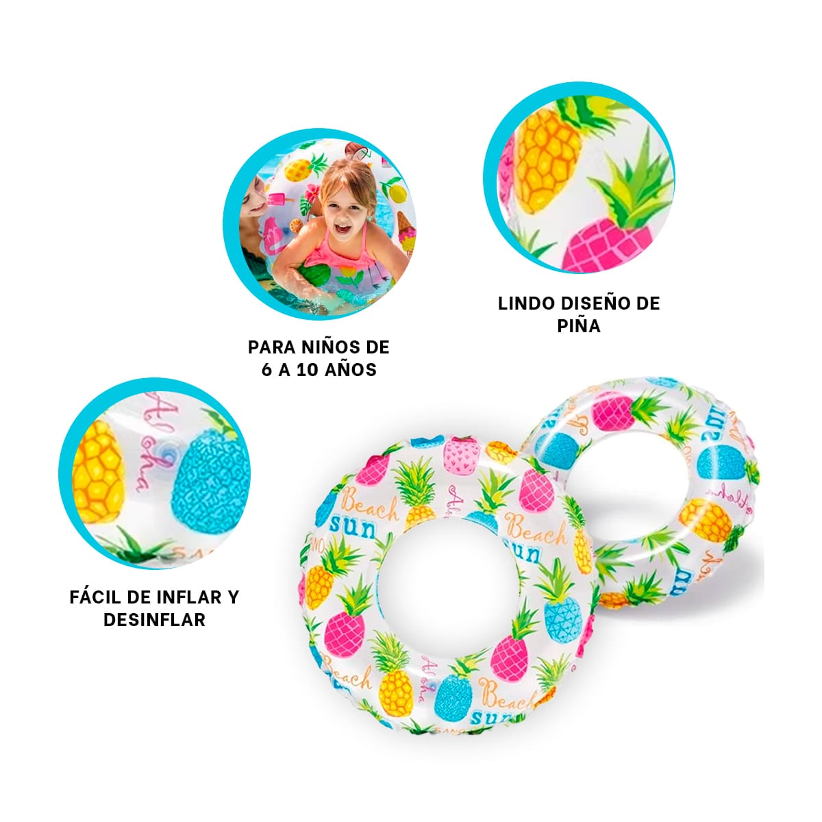 PACK3 FLOTADOR PARA VERANO PARA NINOS Y+BANDERITAS ADHESIVAS - 2