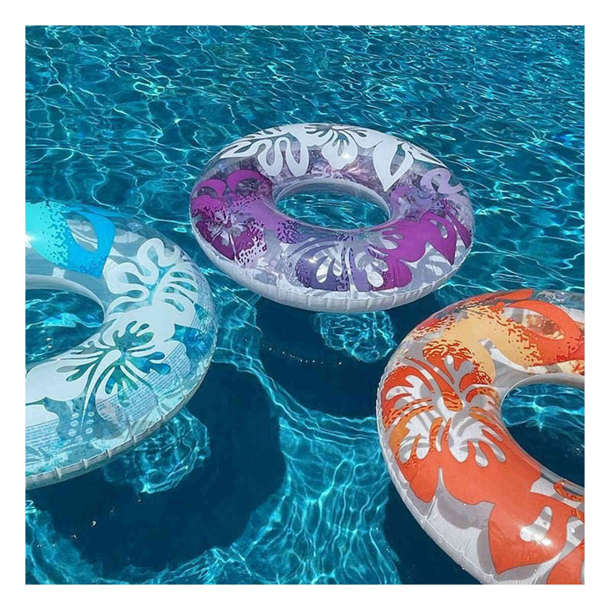 PACK2 FLOTADOR CIRCULAR CELESTE DE 91 CM CON ESTAMPADO DE ALGAS Y+PAPEL REGALO - 2