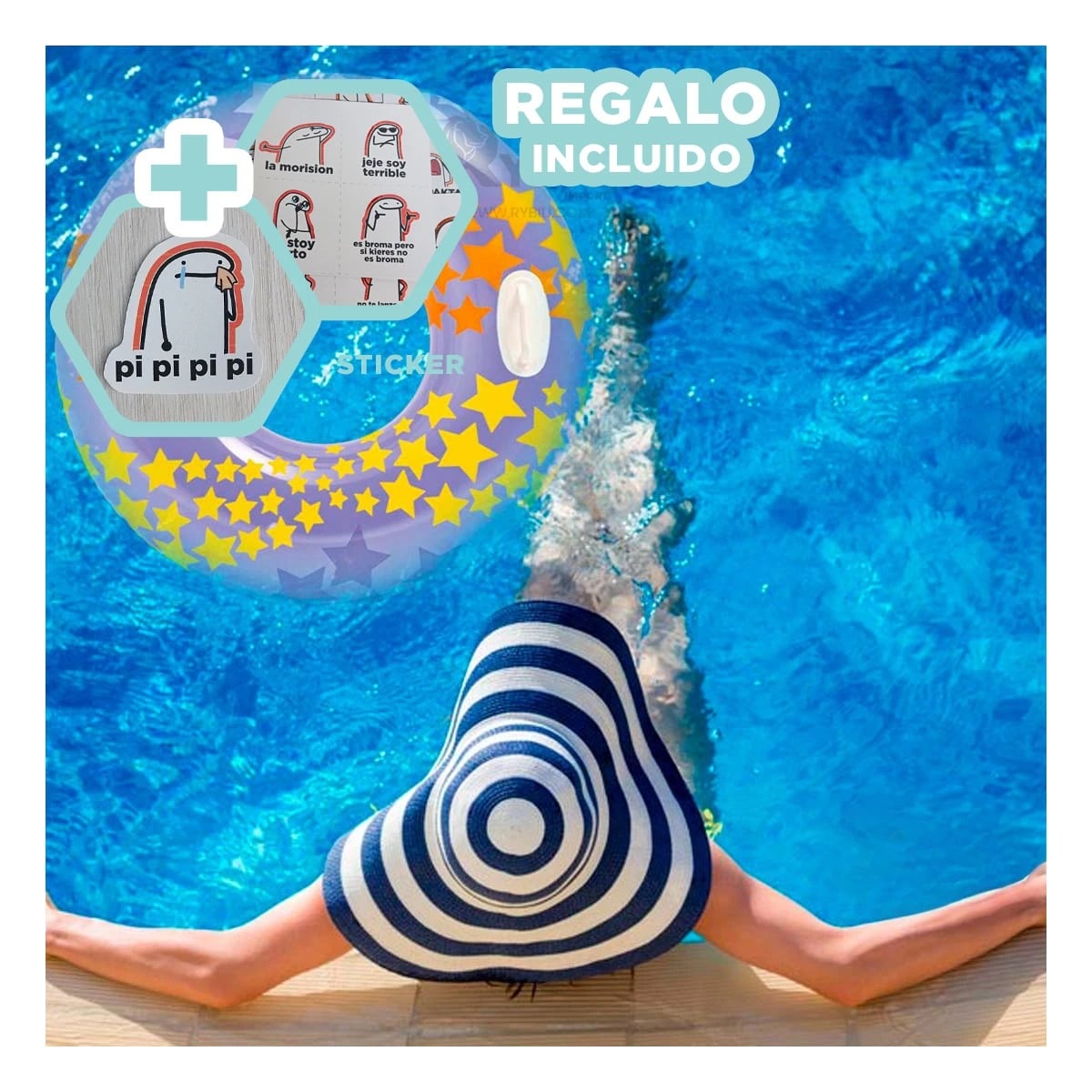 PACK9 FLOTADOR SOFISTICADO EN MORADO Y+REGALO STICKERS - 1