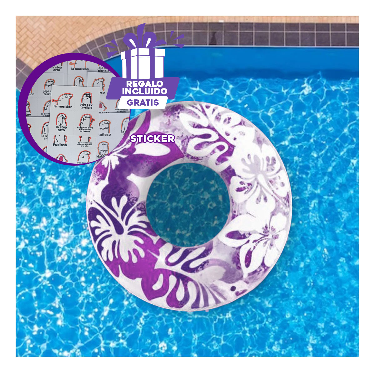 PACK9 FLOTADORSOFISTICADO EN TONO MORADO Y+REGALO STICKERS - 1