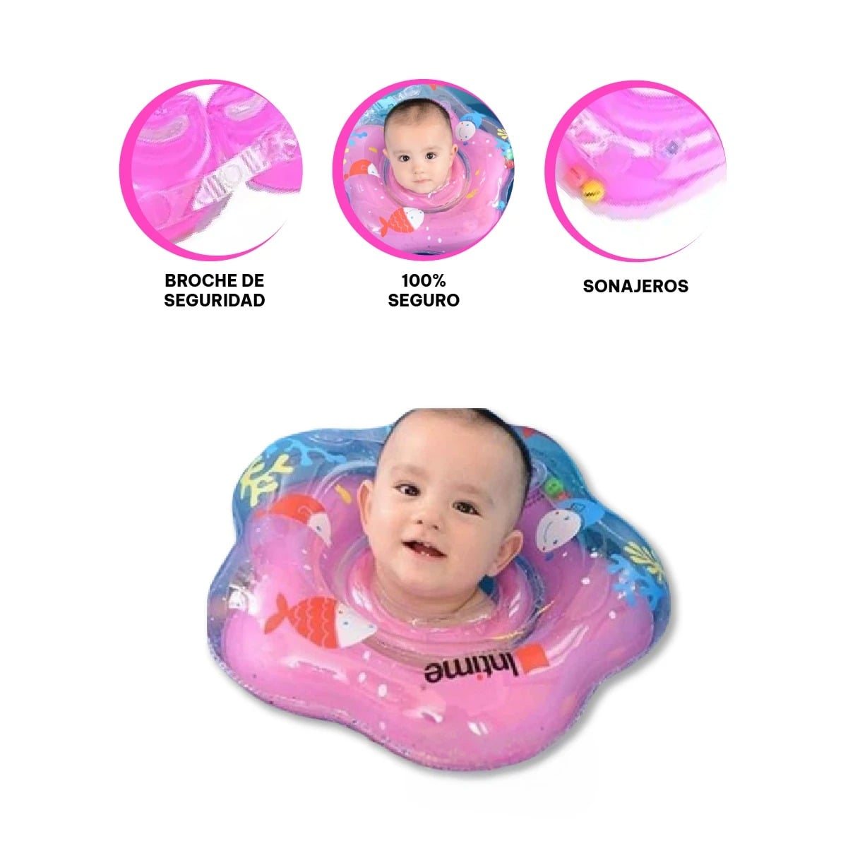 PACK3 FLOTADOR INFLABLE EN TONO ROSADO Y+PAPEL DE REGALO - 3