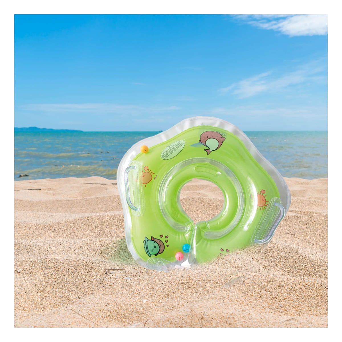 PACK5 FLOTADOR DIVERTIDO DE PISCINA PARA BEBES EN VERDE - 1