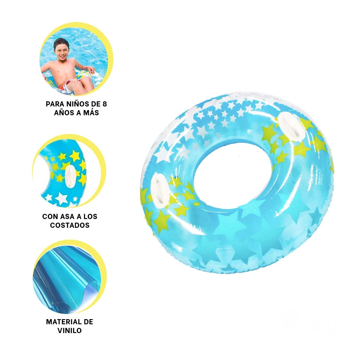 PACK12 INFLABLE AGRADABLE EN CELESTE Y+LIGAS DE REGALO - 2