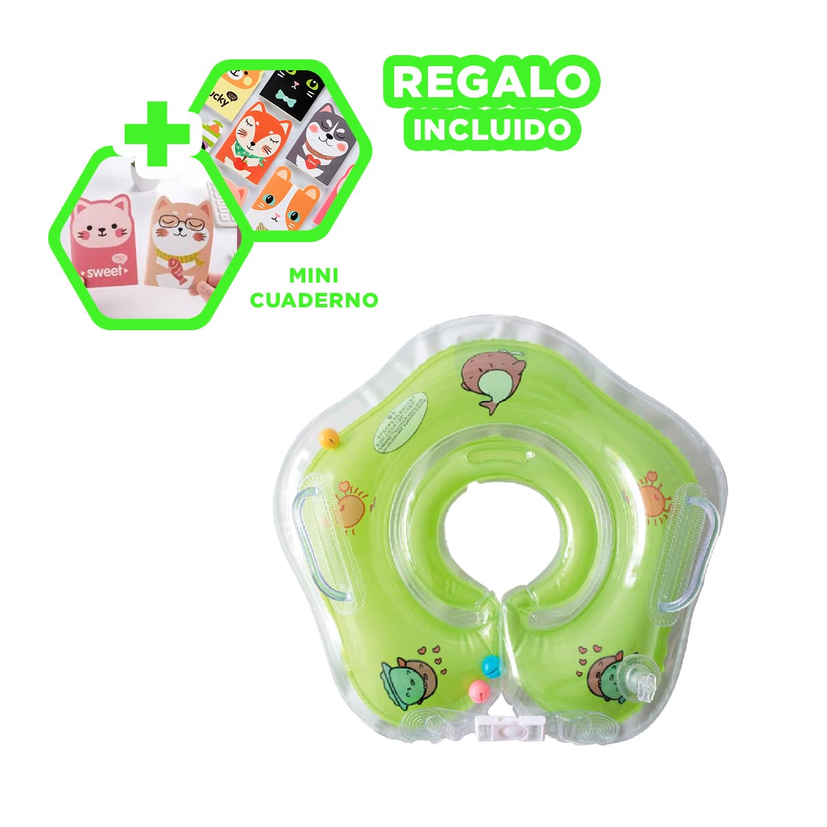 PACK3 FLOTADOR DURO DE MODA EN VERDE Y+REGALO AGENDITA - 1