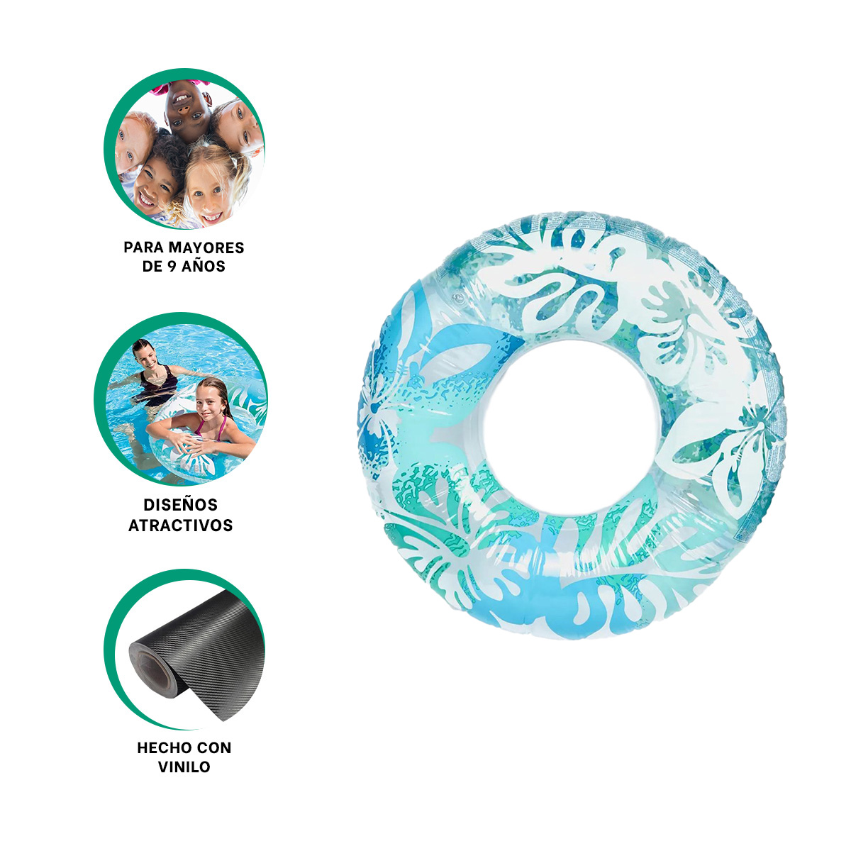 PACK9 FLOTADOR COMODO PARA PISCINA CELESTE Y+REGALO AGENDITA - 4