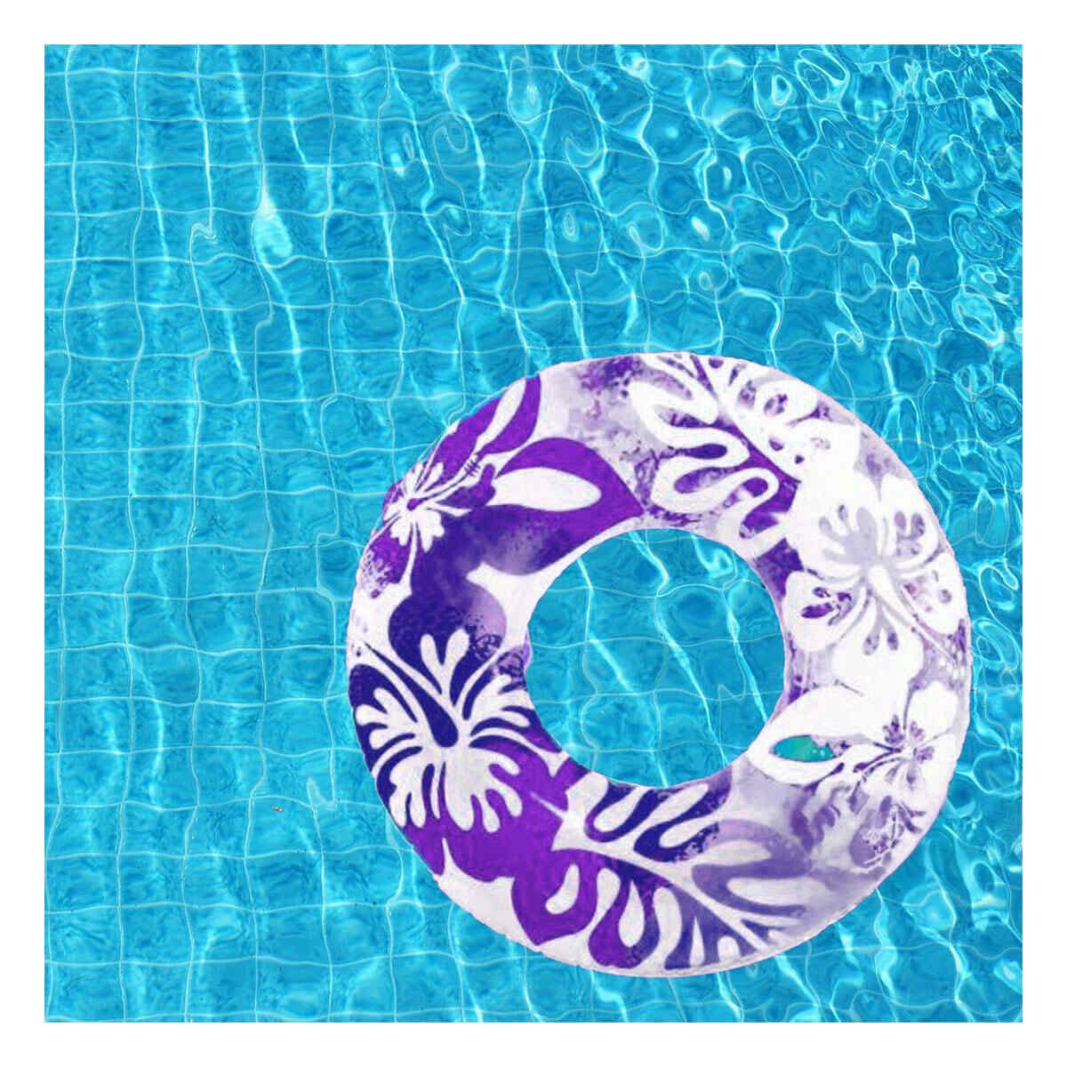 PACK12 FLOTADOR CIRCULAR MORADO DE 91 CM CON ESTILO NATURAL MARINO Y+REGALO STICKER - 5