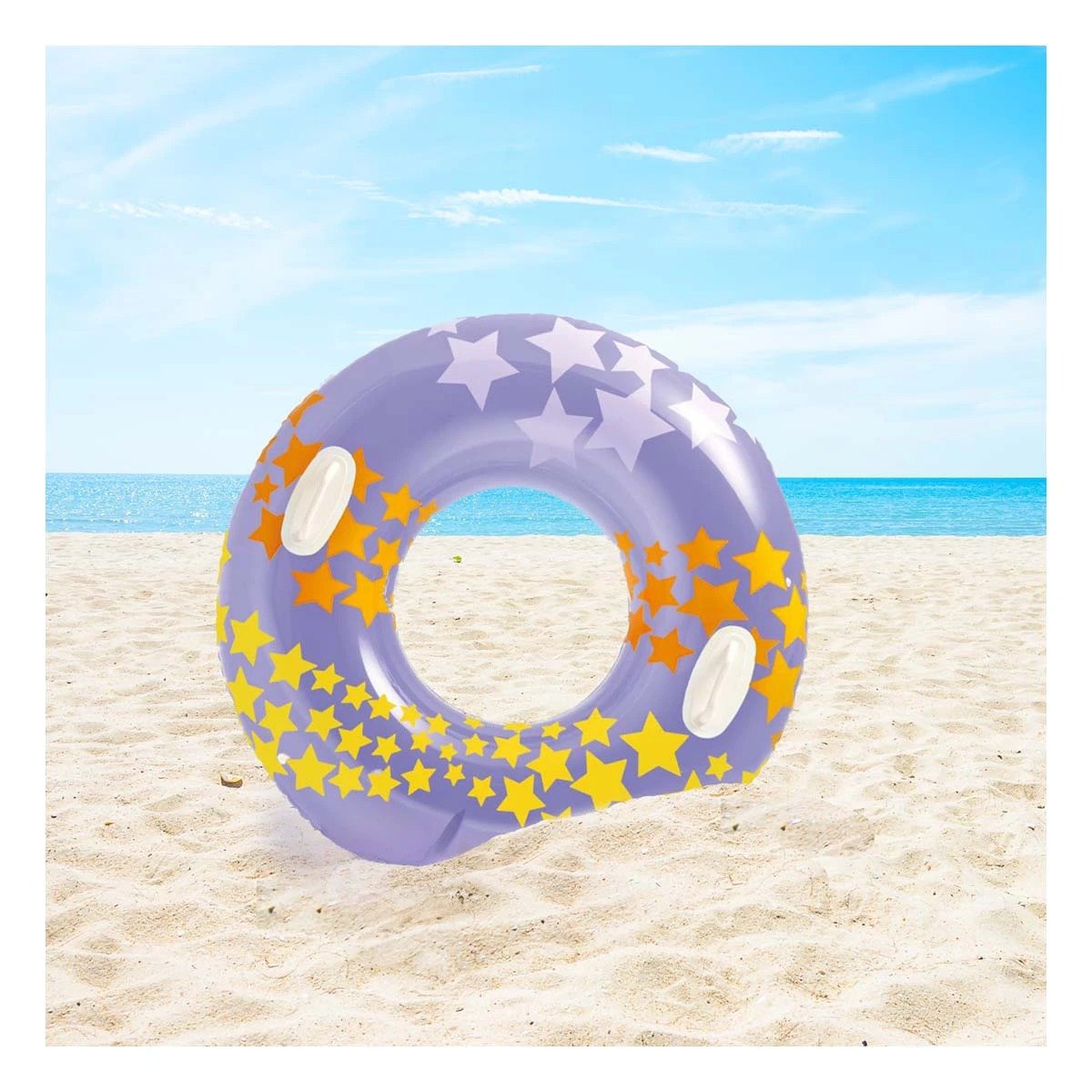 PACK2 FLOTADOR MORADO TIPO ARO CON ASA Y ESTRELLA DE 91 CM PARA ACTIVIDADES ACUATICAS - 2
