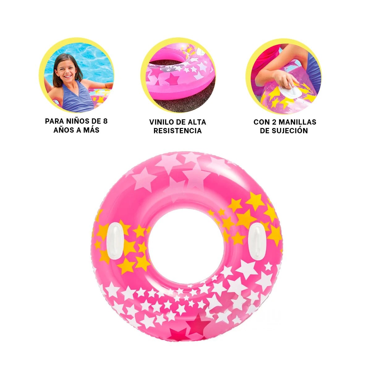 PACK9 FLOTADOR COMODO PARA PISCINA ROSADO Y+REGALO AGENDITA - 4